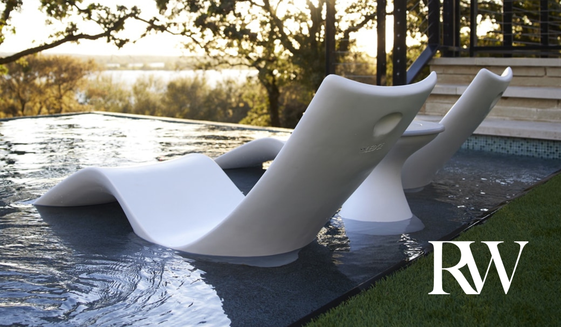Summer is calling with Ledge Lounger in-pool furniture for ultimate poolside luxury.